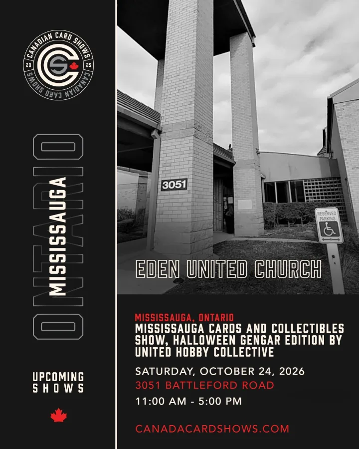 Mississauga Cards and Collectibles Show, Halloween Gengar Edition by United Hobby Collective poster: Saturday, October 24, 2026, 11:00 AM – 5:00 PM, Eden United Church