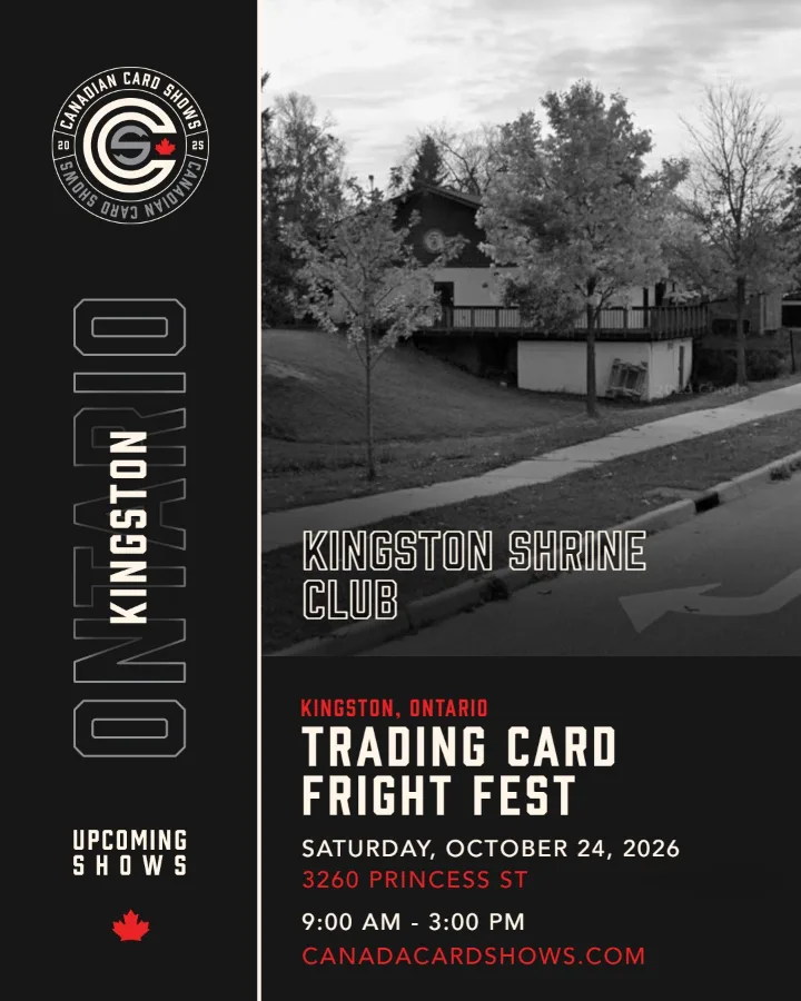 Trading Card Fright Fest poster: Saturday, October 24, 2026, 9:00 AM – 3:00 PM, Kingston Shrine Club