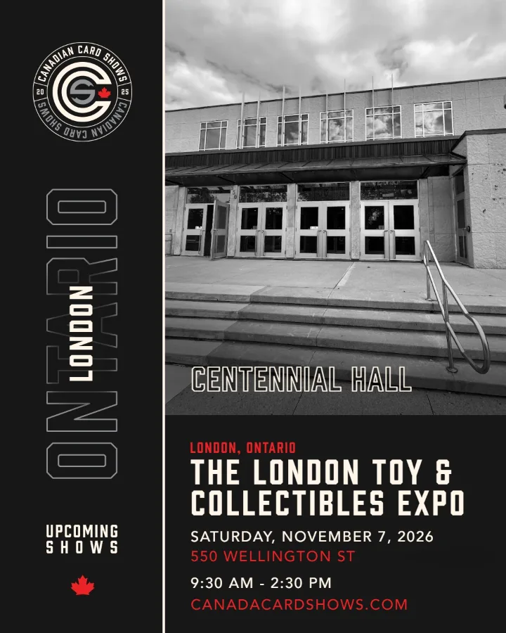 The London Toy & Collectibles Expo poster: Saturday, November 7, 2026, 9:30 AM – 2:30 PM, Centennial Hall