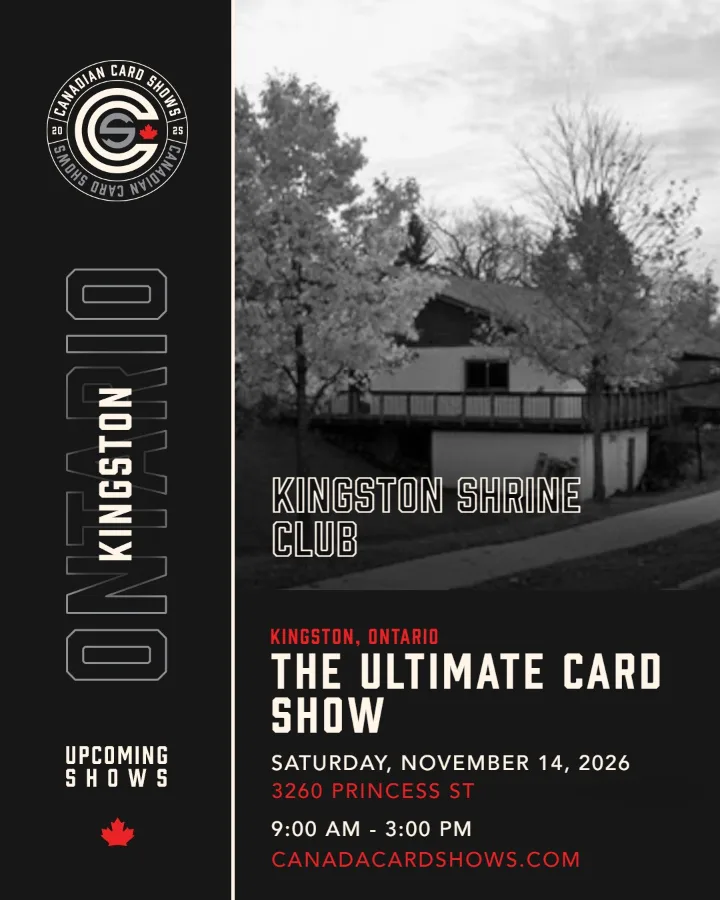 The Ultimate Card Show poster: Saturday, November 14, 2026, 9:00 AM – 3:00 PM, Kingston Shrine Club