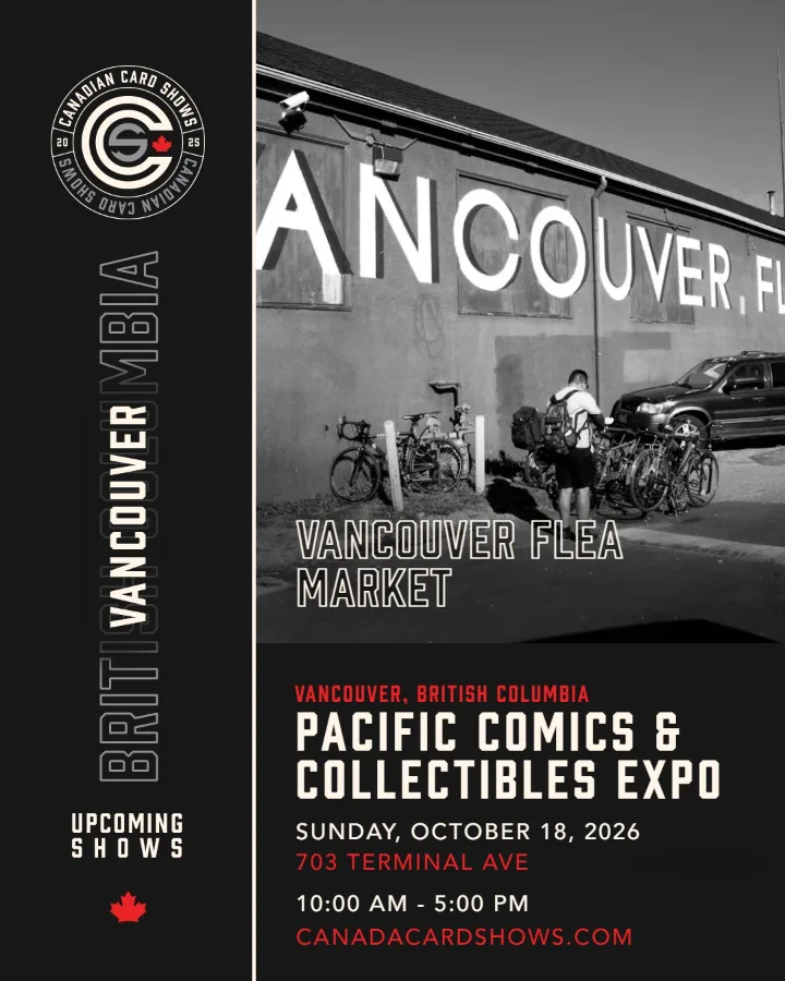 Pacific Comics & Collectibles Expo poster: Sunday, October 18, 2026, 10:00 AM – 5:00 PM, Vancouver Flea Market
